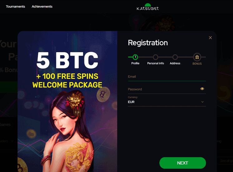 KatsuBet Casino Registration