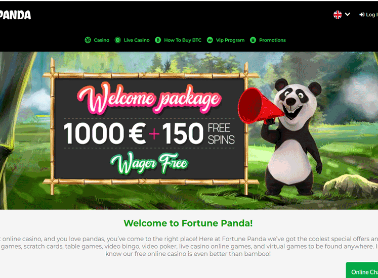 Fortune Panda Casino Home Screen