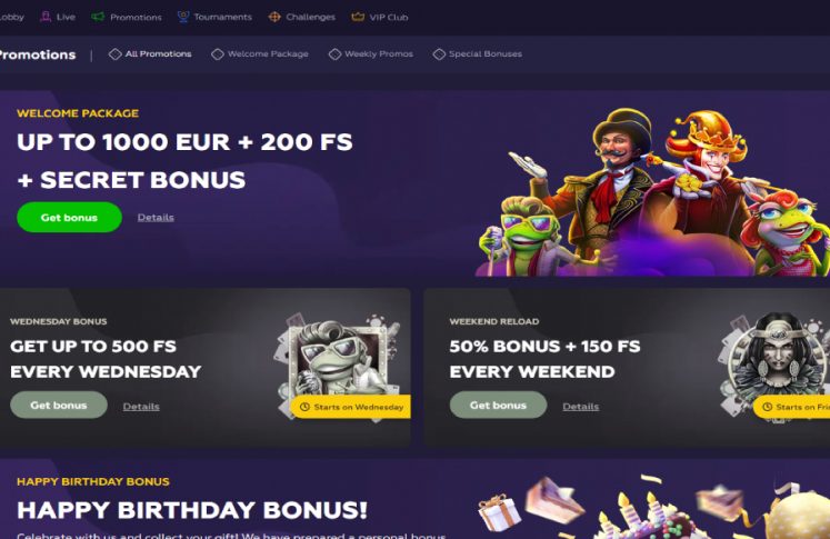 Playfina Casino Bonuses Section