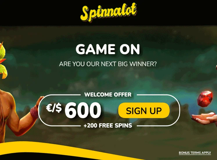 Spinnalot Casino Home Screen